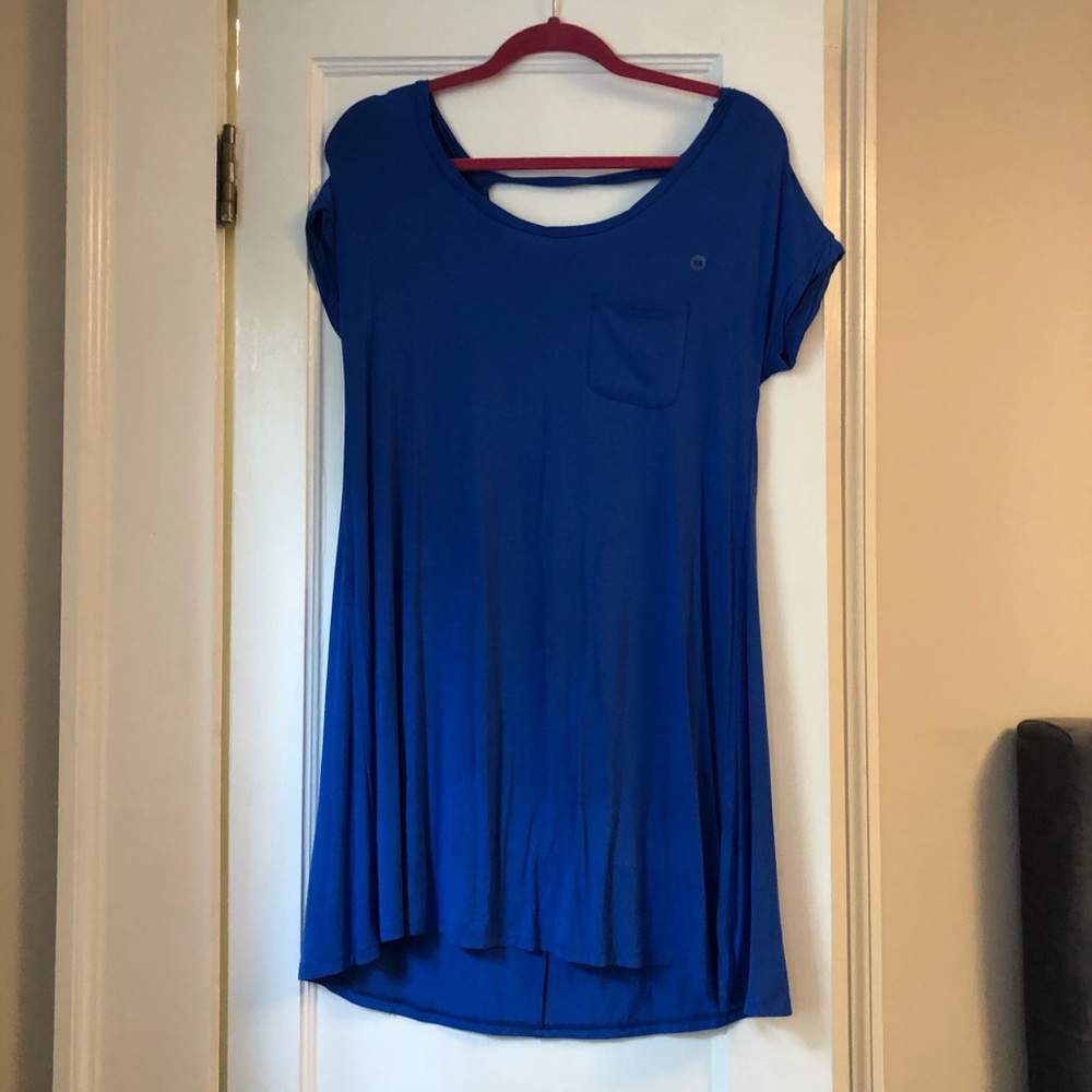 Royal Blue Soft T Shirt Dress